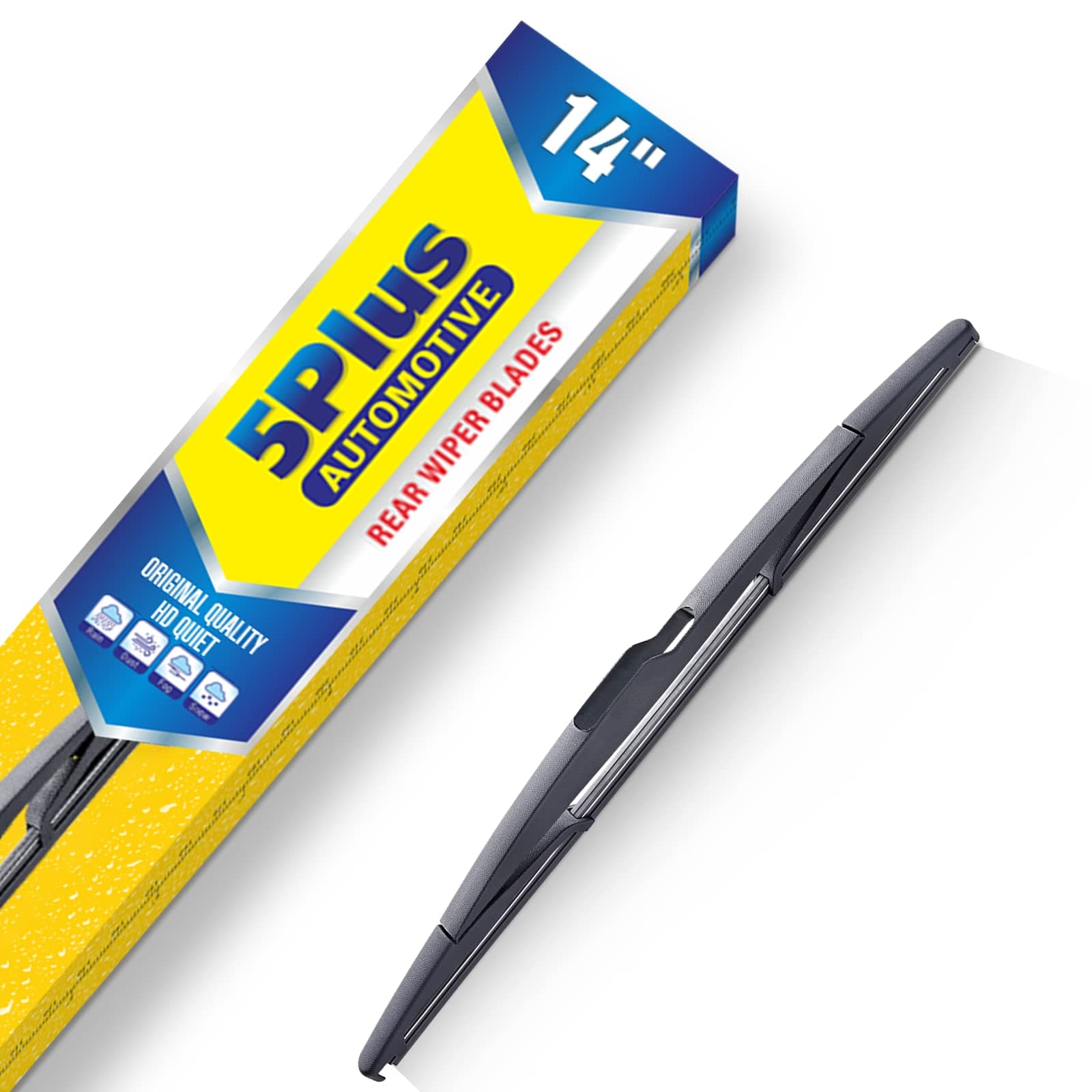 14" Rear Wiper Blade Replacement for Ford Edge 2014 2013 2012 2011 2010 2009 2008 2007/2012-2017 Volvo XC60, BACK Windshield Wiper Blade (14D)
