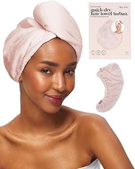Kitsch Microfiber Hair Towel Wrap for Women- Hair Turban for Drying Wet Hair- Super Absorbent & Ultra Soft (Palm)