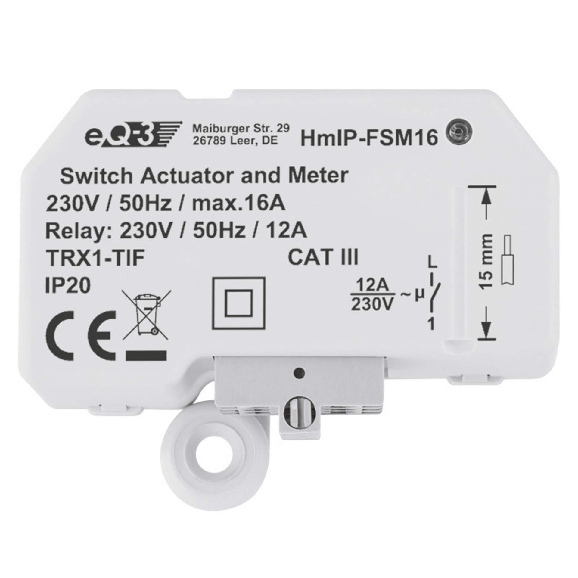 Homematic IP 150239A0 Flush Mount Switch Actuator and Meter - Grey