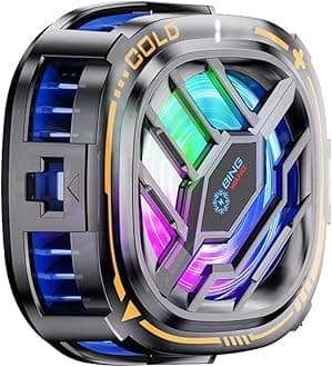 CHONCHOW Magnetic Cell Phone Cooler, RGB Phone Cooling Fan Portable Lightweight Mobile Phone Cooling Fan, Phone Radiator with Larger Cooling Area for Phone/Tablet/IPad (with Digital displays)