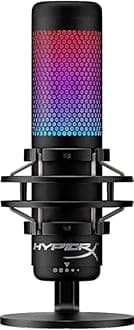 HyperX QuadCast S – RGB USB Condenser Microphone for PC, PS4 and Mac, Anti-Vibration Shock Mount, Pop Filter, Gaming, Streaming, Podcasts, Twitch, YouTube, Discord, Black
