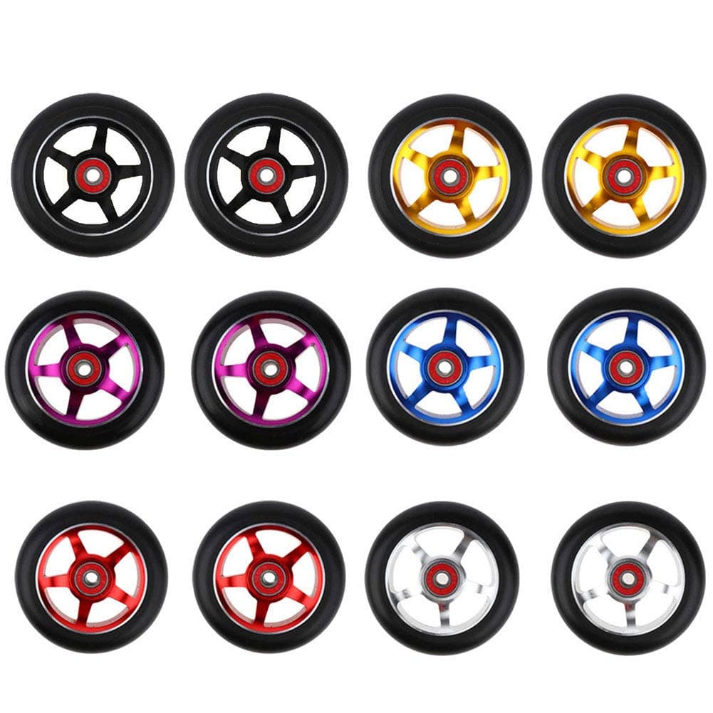 Lai-LYQ Scooter Wheels 100mm pair, 2pcs Scooter Replacement Wheels Stunt Scooter Wheel fit for Most Freestyle Scooter with 100mm wheels