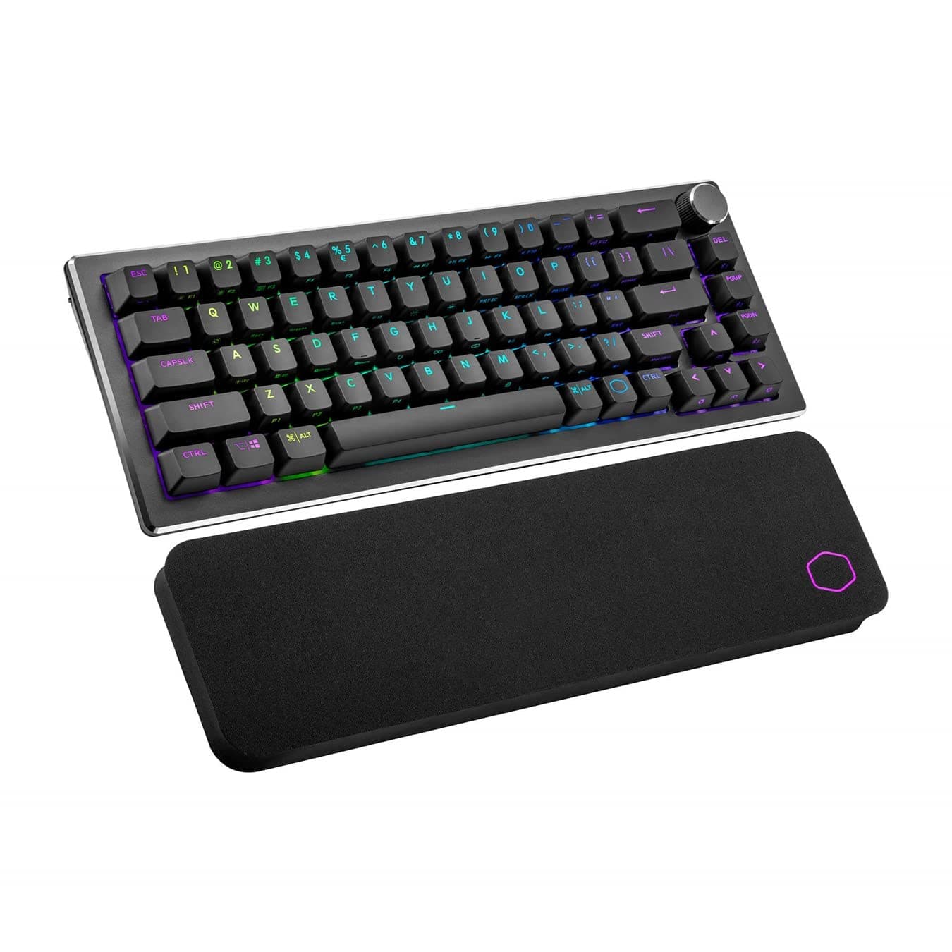 Cooler Master CK721 65% Hybrid Wireless 2.4GHz/Bluetooth Space Gray Mechanical Gaming Keyboard, Linear Red Switches, Customizable RGB, Ergonomic Design, 3-Way Dial, QWERTY (CK-721-GKTR1-US)
