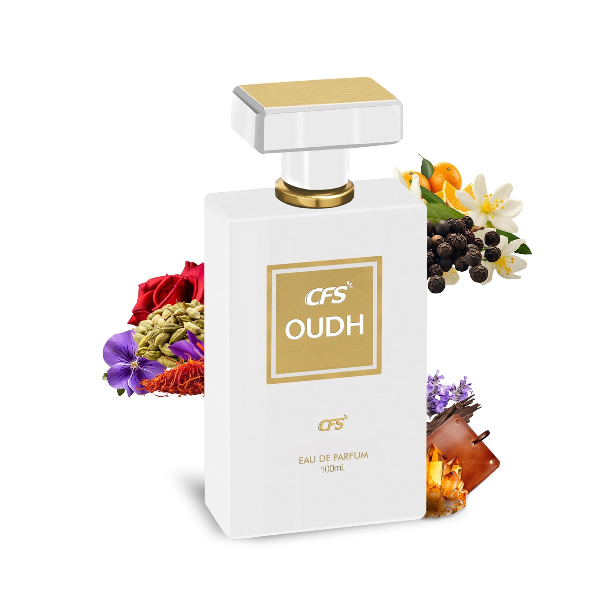 Oudh White Eau De Parfum Long Lasting Liquid EDP For Unisex, 100ml