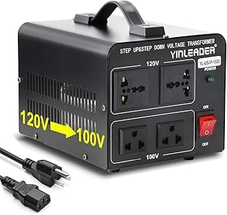 - Yinleader 1500W Japanese Voltage Converter - Step Down 120V to 100V or Step Up 100V to 120V, Includes US Power Cord for Medium-Power Appliances