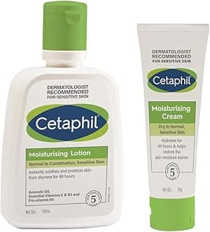 Moisturising Cream for Face & Body, Dry to very dry skin, 80 gm & Cetaphil Moisturizing Lotion for Dry to Normal, Sensitive Skin| 100 ml