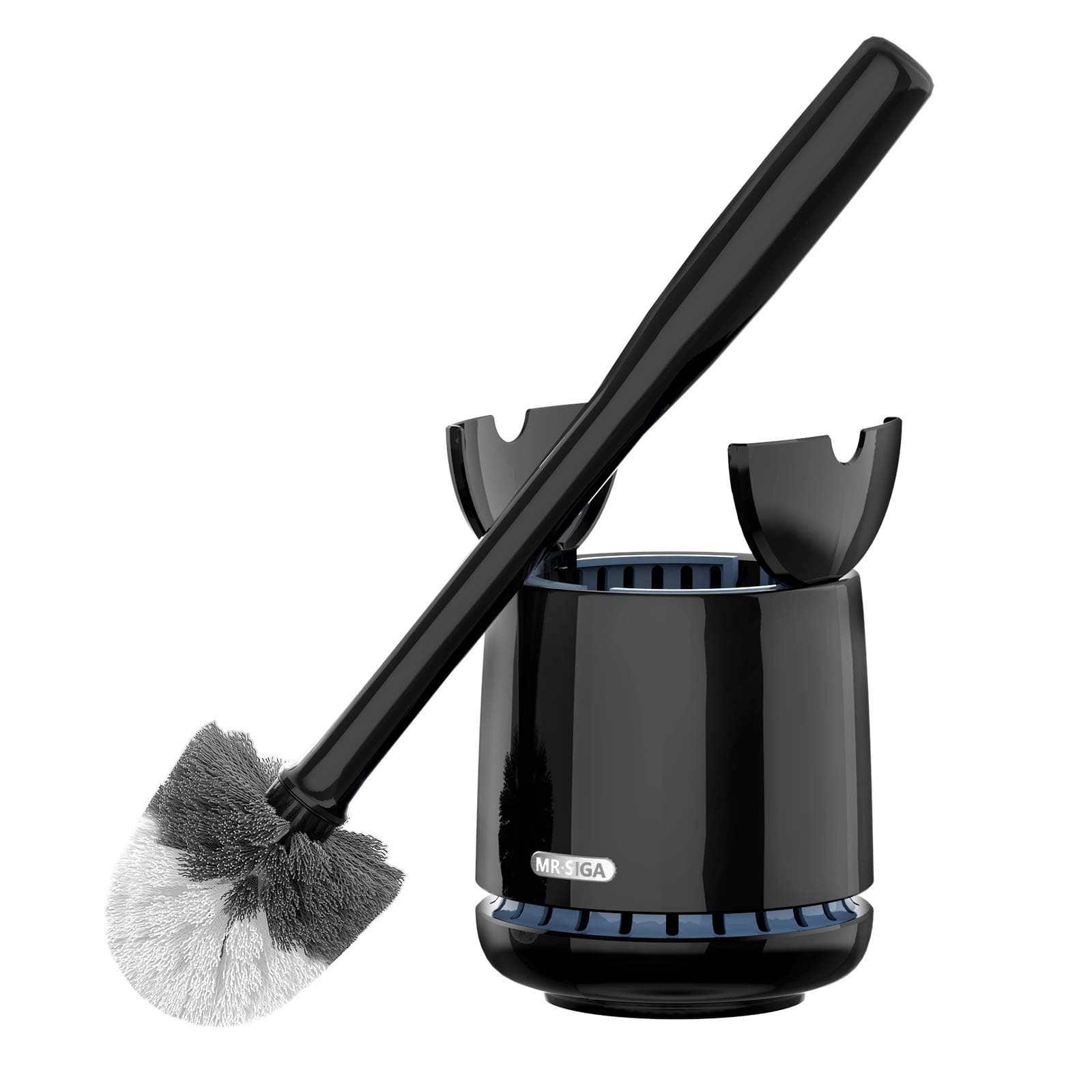 - Toilet Bowl Brush and Holder, Premium Quality, with Solid Handle and Durable Bristles for Bathroom Cleaning, Black, 1 Pack