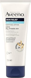 Aveeno Skin Relief Soothing Lotion (1x 200ml) with Nourishing Oat and Menthol Extract, Suitable For Sensitive Skin, 24-Hour Hydration, Clinically Proven to Moisturise and Protect Dry, Irritable Skin