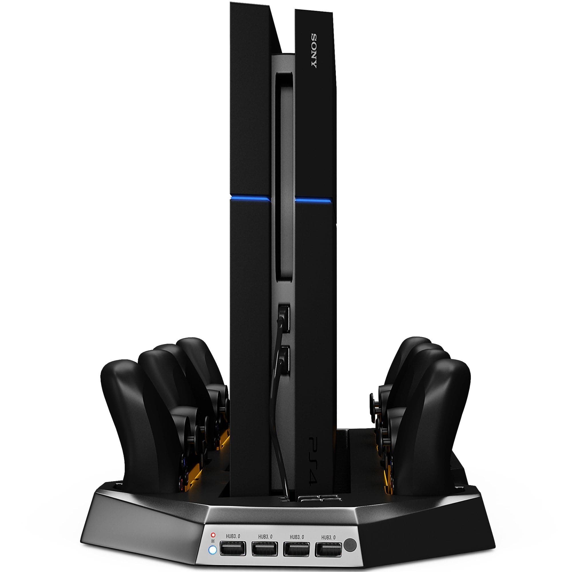 eWINNER 10 in 1 Super Charging Dock Charging Stand with Cooling Fan USB3.0 ports LED Dock Station for Compatible with PlayStation 4 PS4