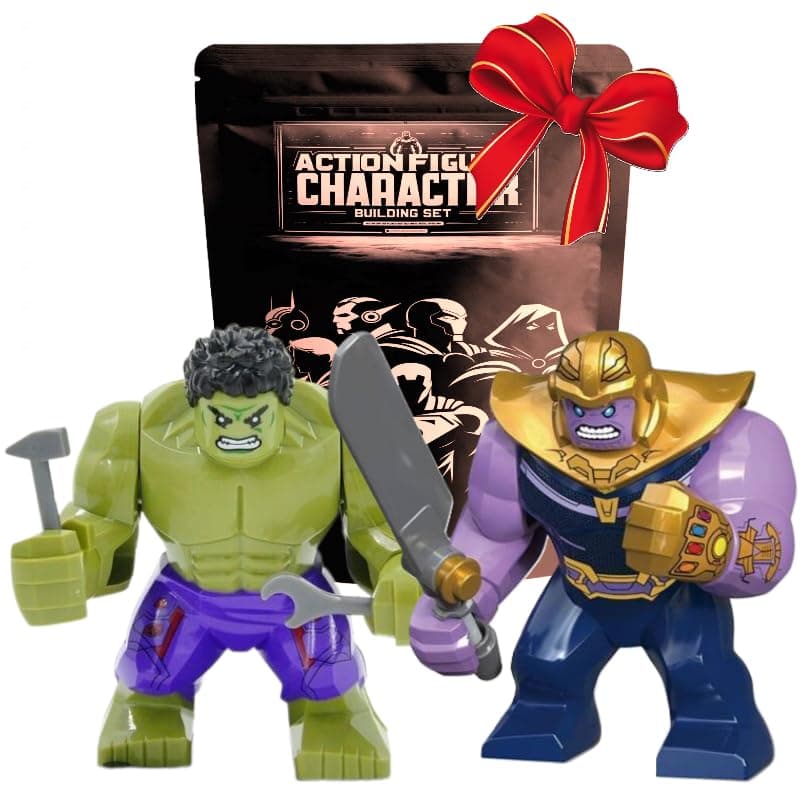 HuIk vs thano s Large Action Figure Toy Set - 2pcs | Compatible with Major Building Block Brands | Great Gift for Kids Toddler Preschool | 3 Inches Tall