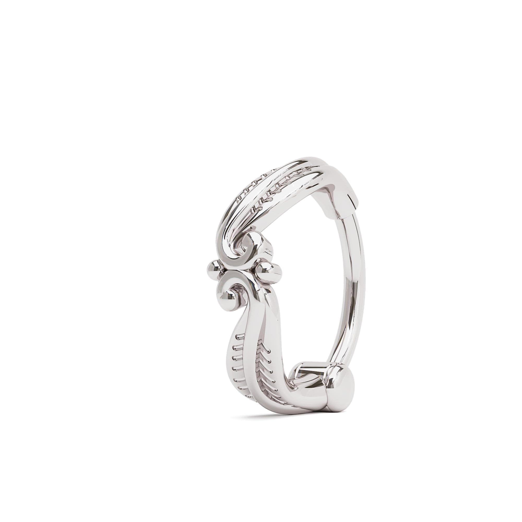 Cartilage Earring Clicker Sterling Silver, Boho Helix Hoop Ring, Helix Piercing Clicker, Handmade Jewelry by Umanative Design