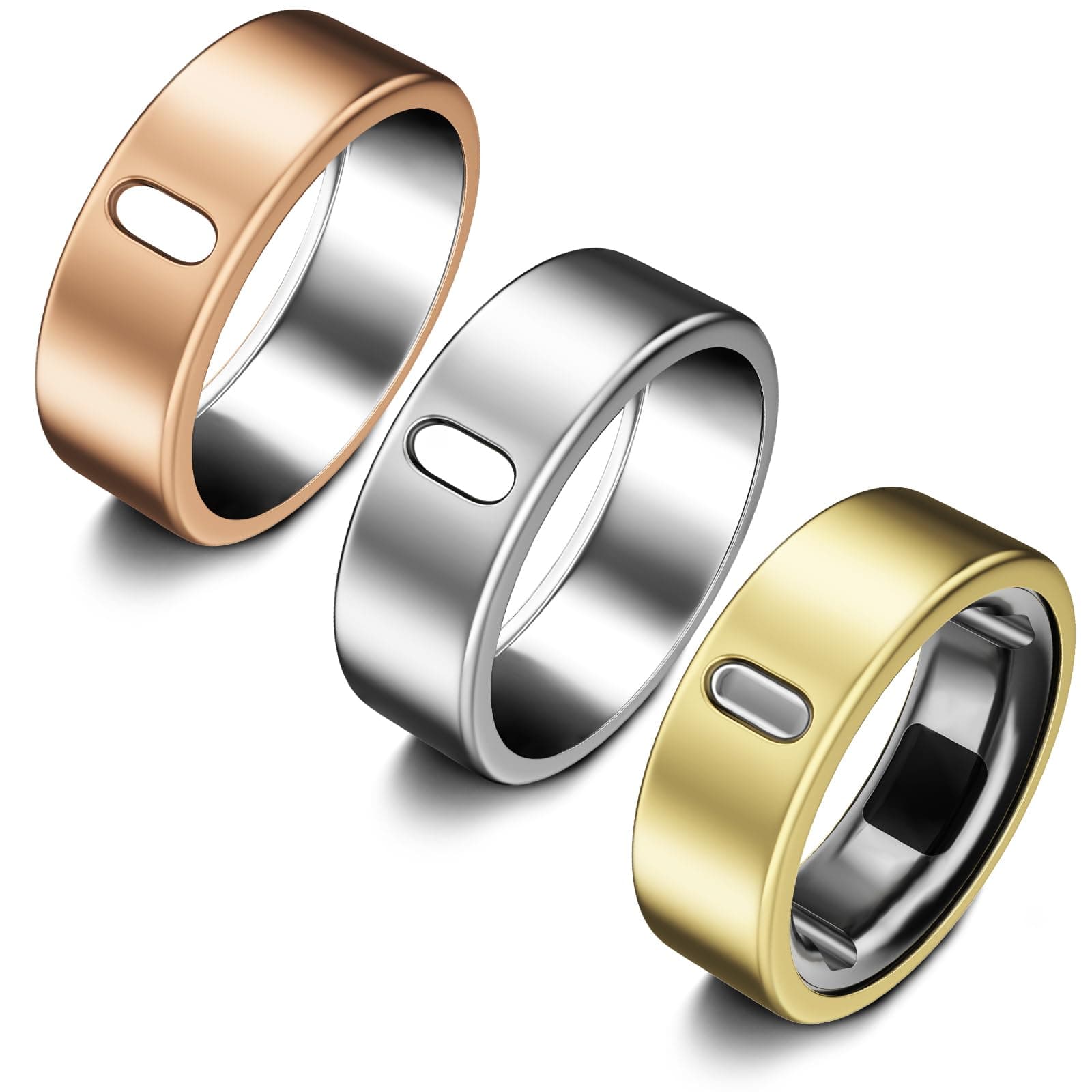 3 Pack Cover Compatible with Oura Ring Gen 4/Oura Ring Gen 3 Horizon/Heritage, Support Charging with Cover on, Anti-Scratch TPU Protector for Men Women (Size 8, Silver+Gold+Rosegold)