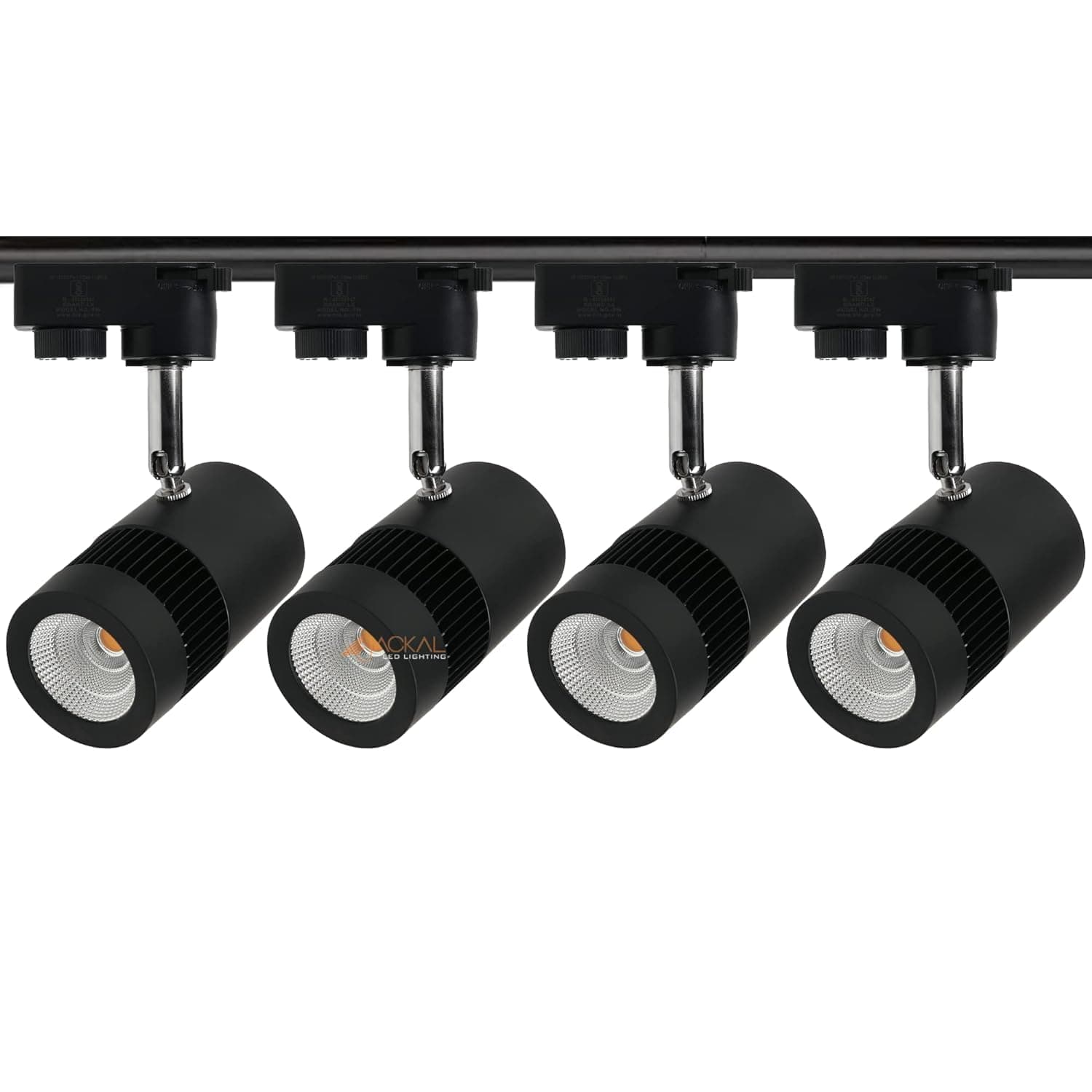 JACKAL® 9 Watt Warm White LED Track Light/Spot Light/Focus Light/Picture Light (Pack of 4), Indoor Light with Rotatable Head | Perfect for Showrooms, Shops and Living Room - Trackway Included