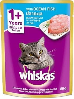 Adult (+1 Year) Wet Cat Food, Ocean Fish, 80G Pouch, 1 Count (Pack of 7)