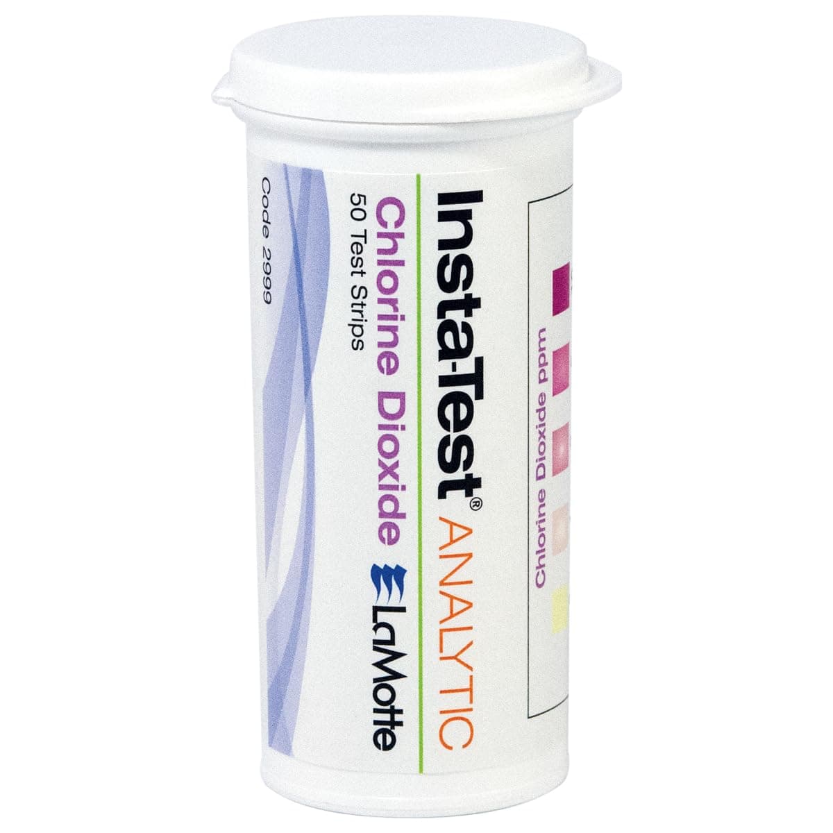 LaMotte 2999, 50 Strips/Vial, Chlorine Dioxide Test Strips, 0-10ppm, Part Number: 9953233