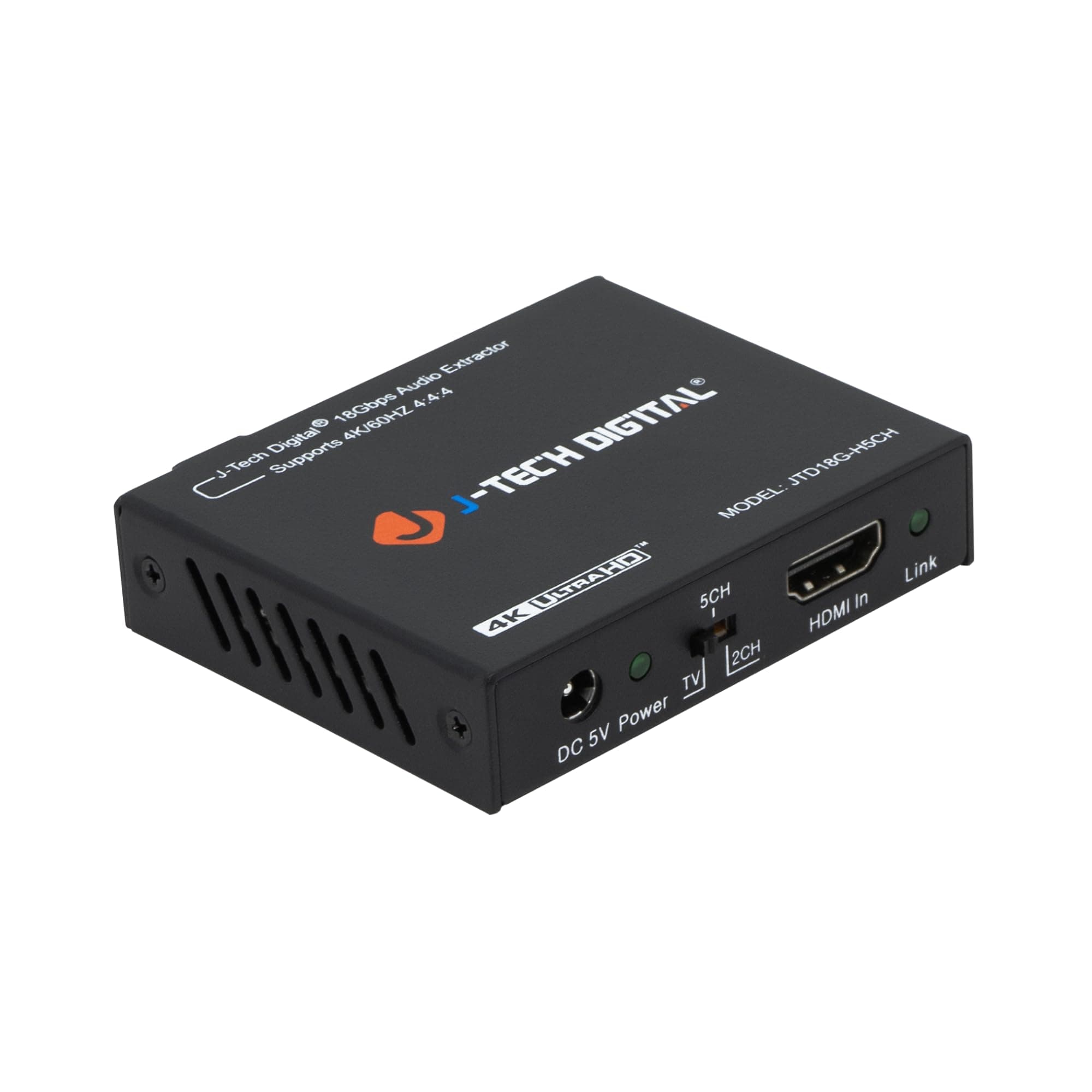 J-Tech Digital 4K 60HZ HDMI Audio Extractor Converter SPDIF + 3.5MM Output supports HDMI 2.0, 18Gpbs Bandwidth, HDCP 2.2, Dolby, DTS, CEC, HDR