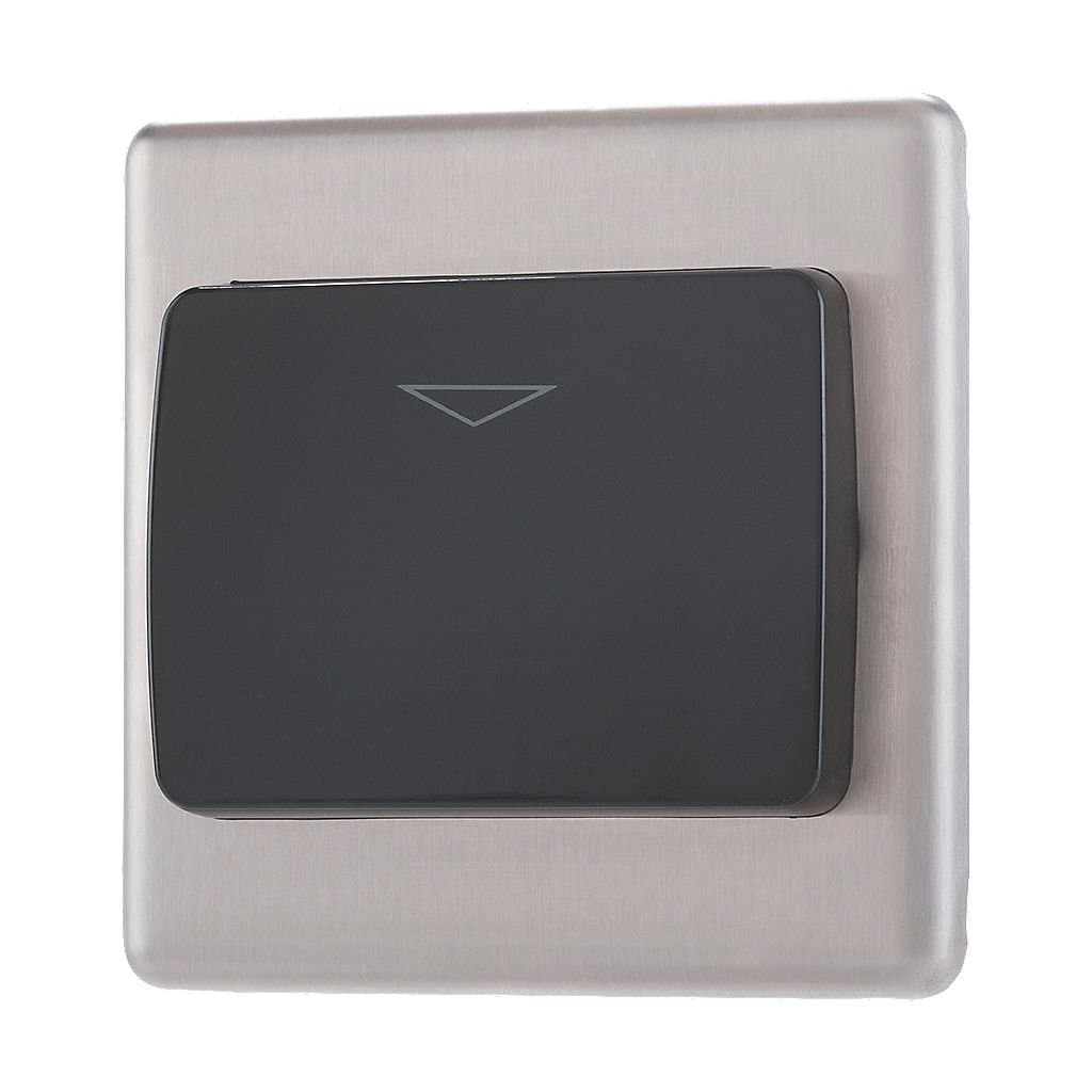 LAP Raised Rounded Key Card Switch Brushed Stainless Steel
