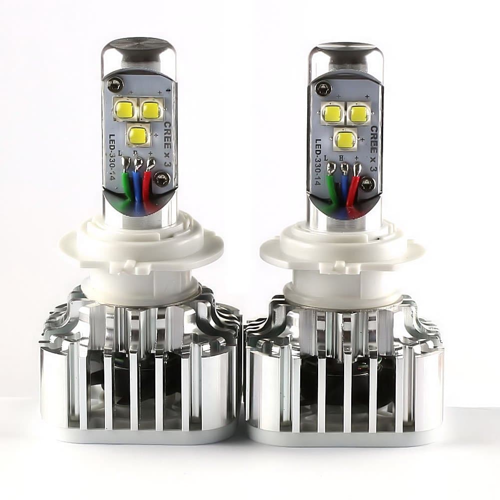 Autech H7 LED Headlight Bulbs H7 – 60W 7,200Lm 6,000K Cool White CREE LED Headlights w/Cooling fan Easy Installed All-in-one [2 Year Warranty]