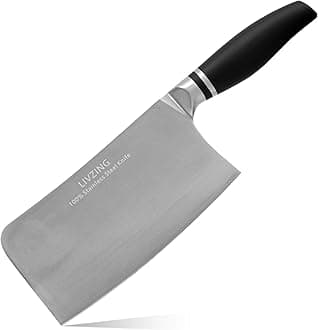 Livzing 7 Inch Blade-4.7 Inch Handle Stainless Steel Knife, Professional Kitchen Chef Knife, Meat-Utility-Coconut-Crinkle Cutter Knife- Bone Cutting Knife, Non-Slip Handle