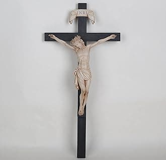 BC BUILDCLASSIC Crucifix Wall Cross Catholic Gifts Crosses Wall Decor 24 inches H Resin (Bone Beige)