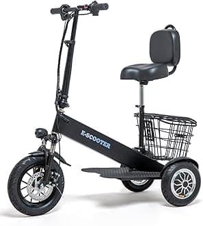 3 Wheel Mobility Scooter, Electric Power Mobile Wheelchair for Seniors Adult, Powered Mobility Scooters with LED Headlights and Basket, All-Terrain Pneumatic Tires, 30°Climbing, 330lbs Capacity