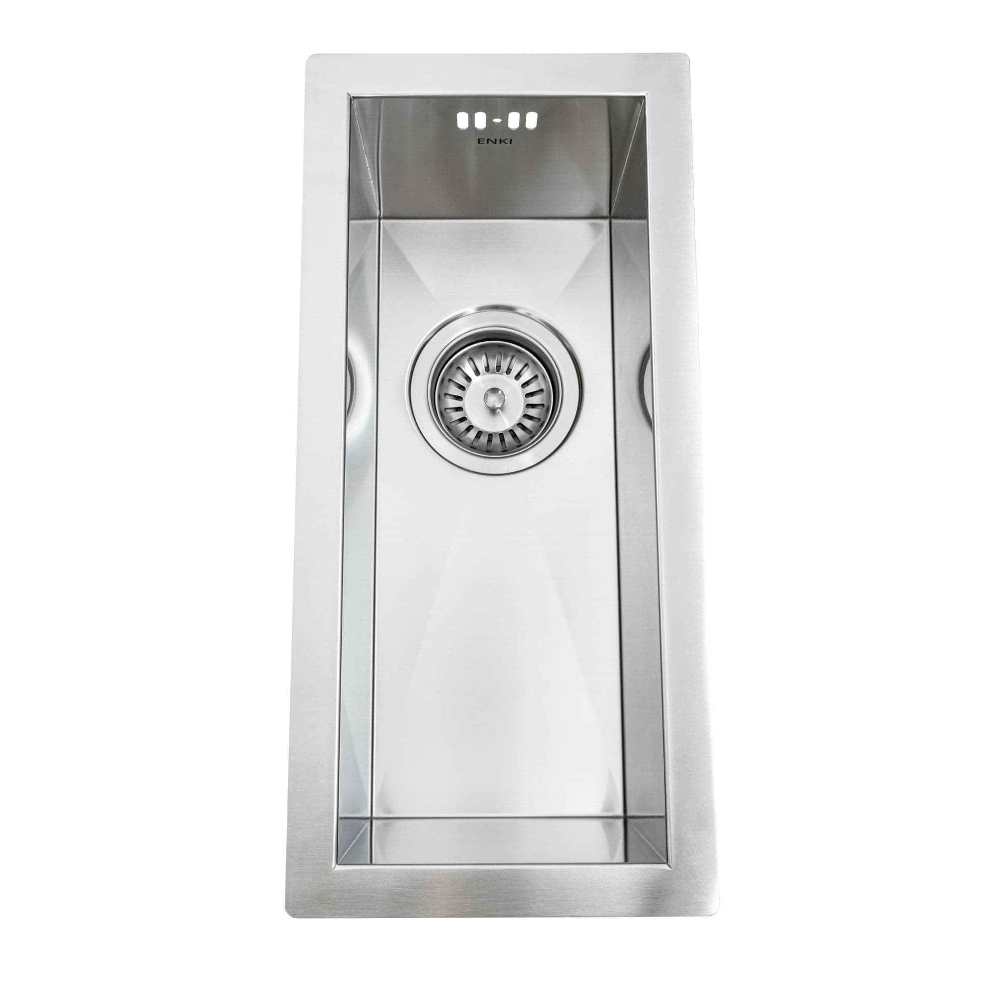 ENKI Small Undermount Kitchen Sink Handmade Stainless Steel 0.5 Half Bowl Zero