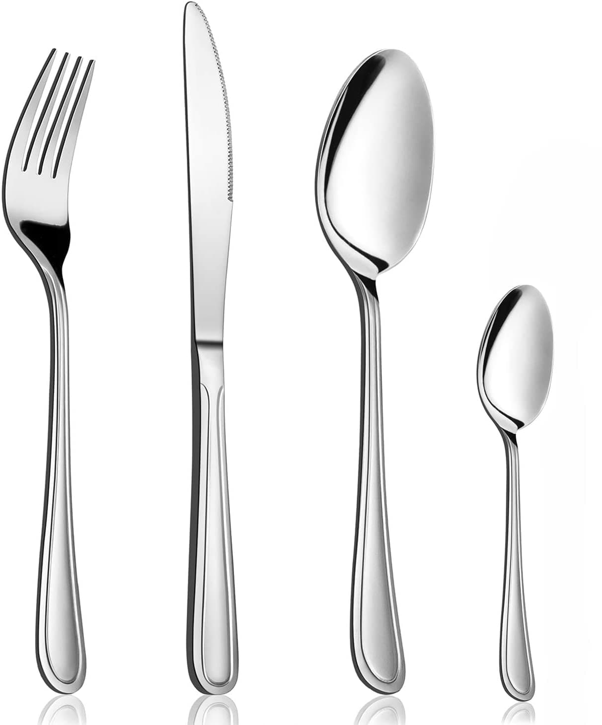 HaWare 24 Piece Cutlery Set, Stainless Steel Flatware Silverware with Knife Spoon Fork, Service for 6, Mirror Polish & Dishwasher Safe (Classic Design)