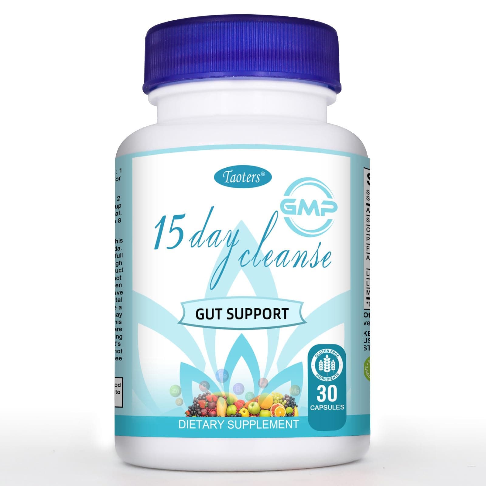 15 Day Cleanse Gut Support 1 Pack, Detox Supplement with Senna, Cascara Sagrada & Psyllium Husk, for Men and Women | 30 Capsules