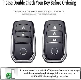 JVCV® Car Key Cover Compatible with Toyota Innova Crysta Hycross & Fortuner Smart Key - Rally Stripe (Black Red)