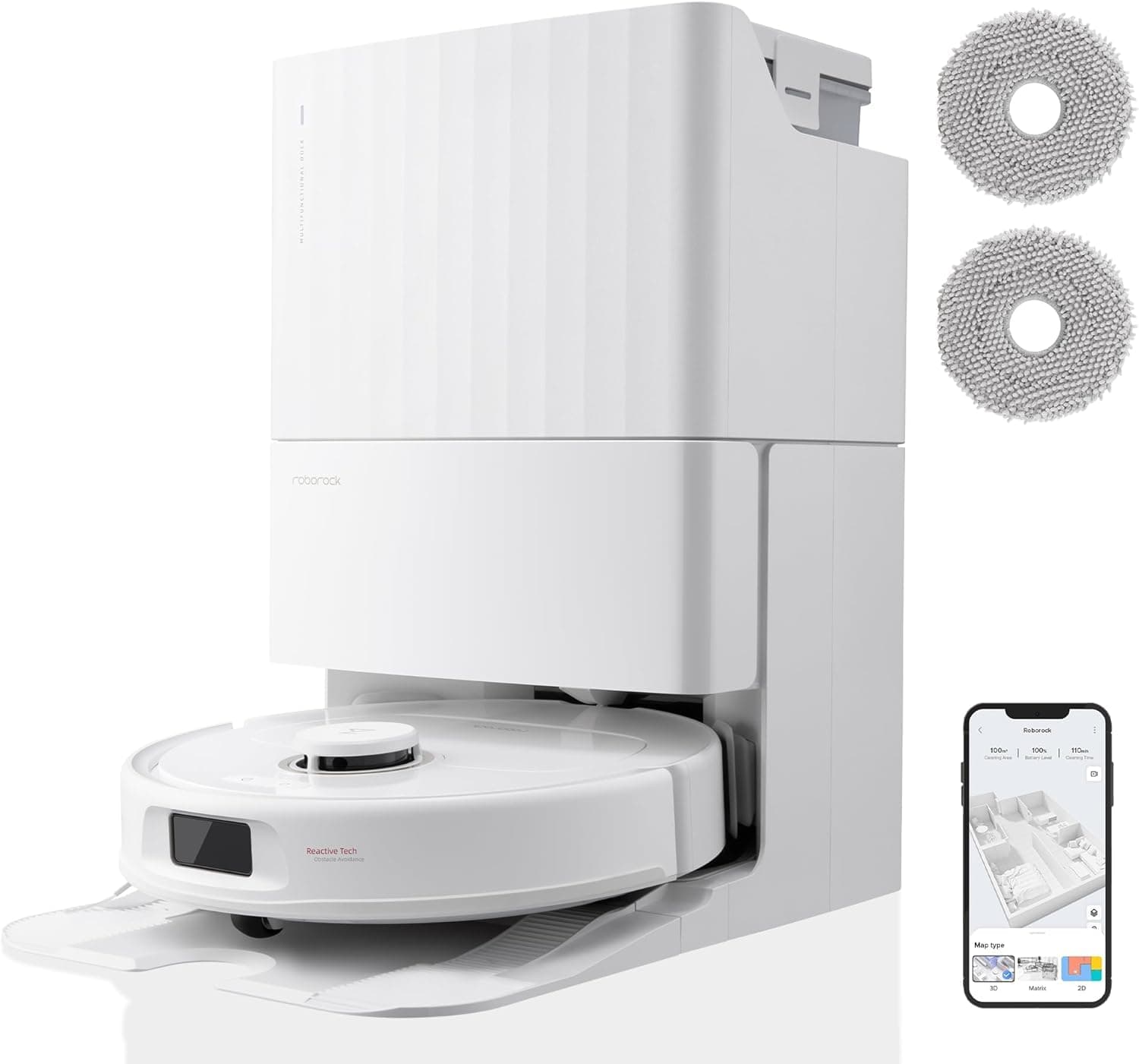 Qrevo Pro Robot Vacuum Cleaner with FlexiArm Side Brushes, Robot Vacuum Cleaner with Automatic Station Support Washing Mops with Hot Water & Intelligent Rework 7000 Pa