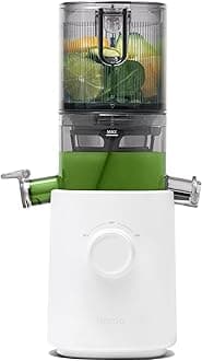 J3 Compact Cold Press Juicer, Space Saving & Self-Feeding for Hands Free Operation, Lightweight, Portable No Residue, Slow Chewing Juicer, Easy Cleaning and Assembly