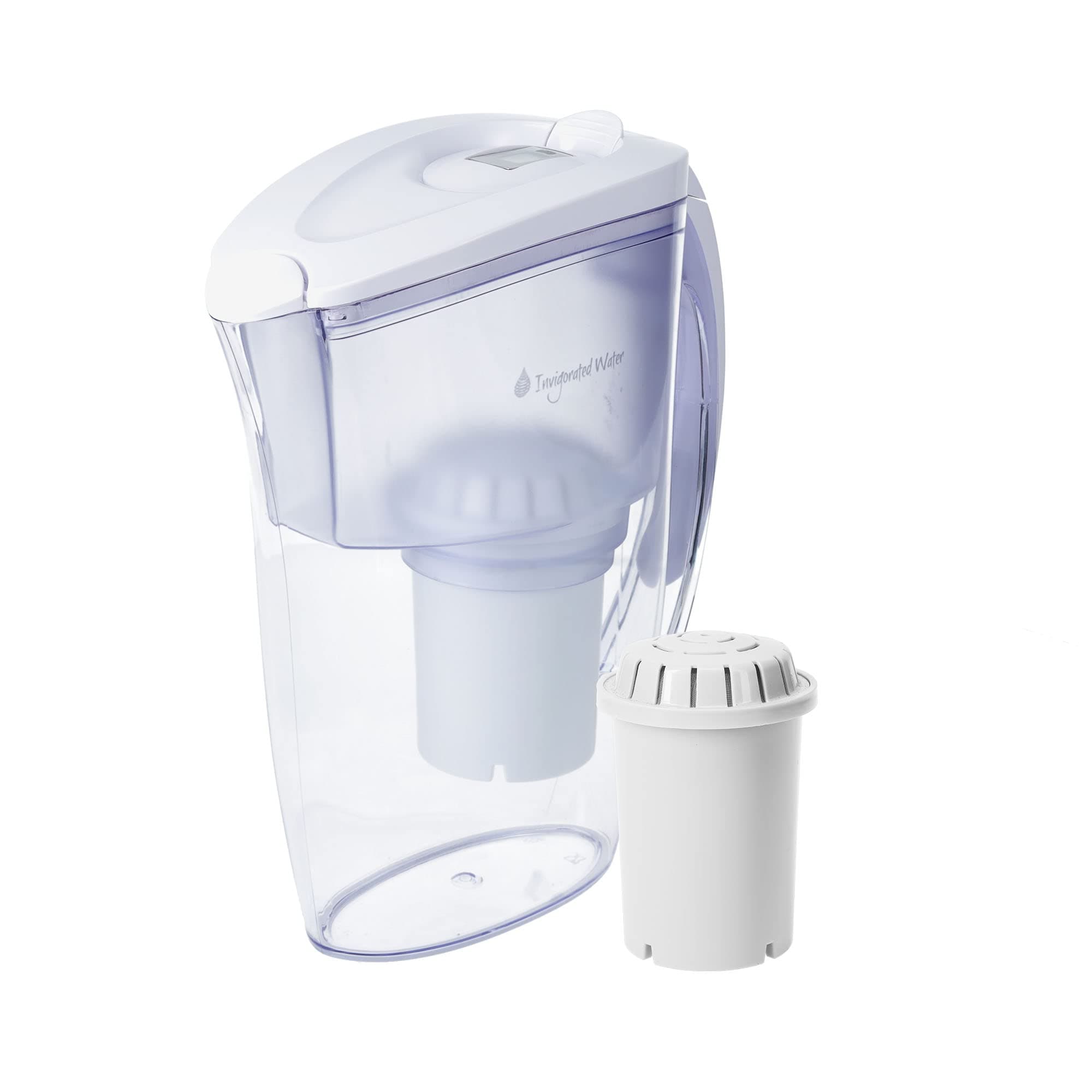 Invigorated Water pH Refresh Alkaline Pitcher - Long Lasting Filter Pitcher with Multi-Stage Filtration System - Ionizer Jug for High pH, Pure Drinking - 2.5 L / 84 Oz - White