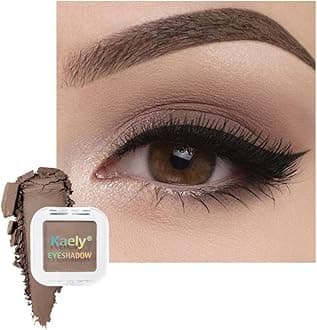 Pressed Single Eyeshadow Makeup, Cocoa Brown Matte Highly Pigmented Monochrome Eye Shadow Palette, Waterproof Neutral Powder Mini Eyeshadow, sombras para ojos, Lightweight Blendable, 18