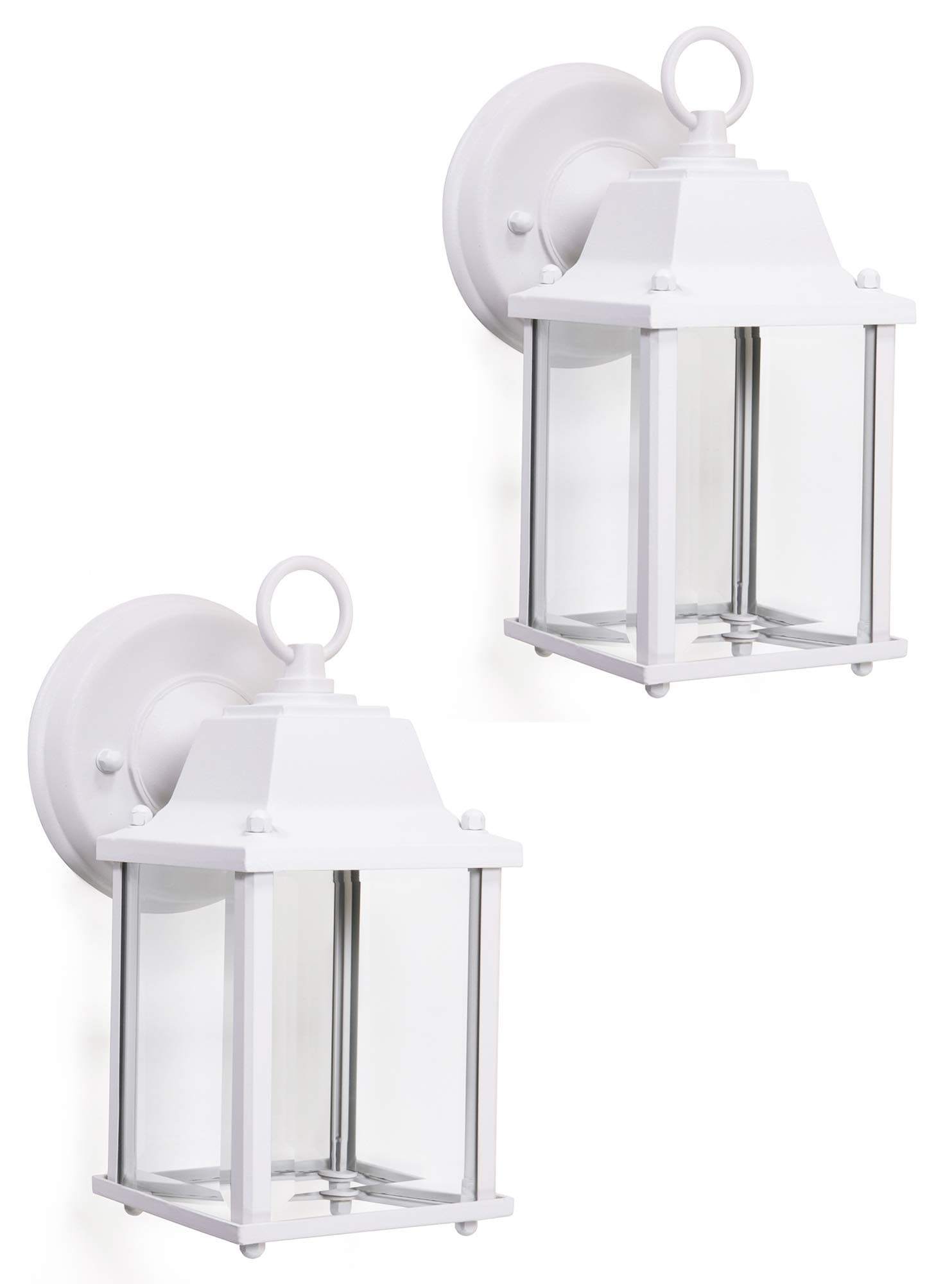 CORAMDEO Outdoor Porch Light, Matte White Aluminum Sconce, 800 Lumens, 9.5W LED, Wet Location, 5-Year Warranty
