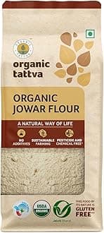 Organic Tattva Jowar Atta – All Natural and Fresh Sorghum Flour (500g, Pouch) | Pure & Organic Jowar Flour for Healthy Cooking