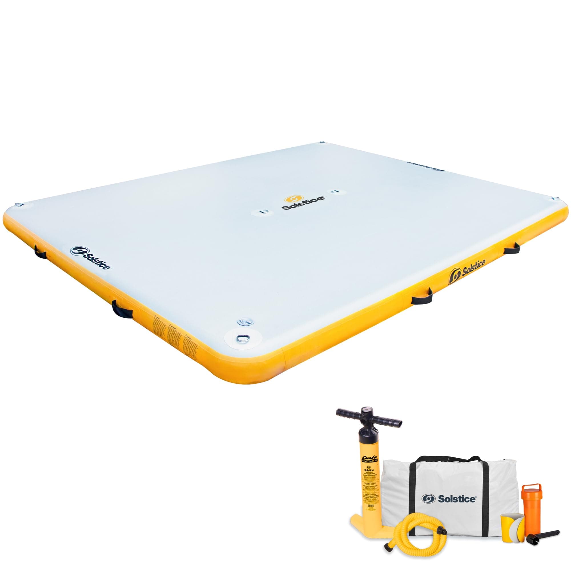 10-Person Classic Inflatable Dock, Floating Water Raft Platform, 10ft x 10ft - Outdoor Fun for Lake, River, Swimming Pool & Beach, Includes Carry Bag & Repair Kit