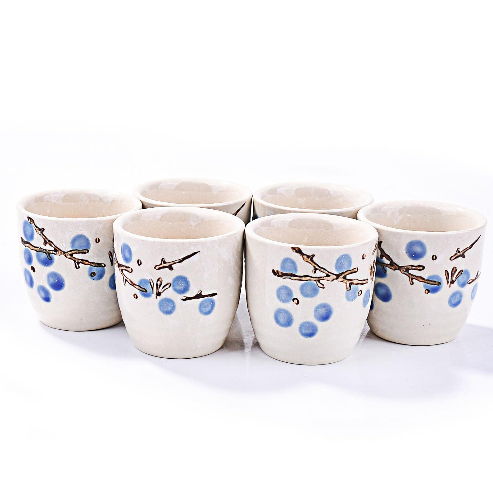 Japanese Ceramic Sake Cups Set of 6(Blue)