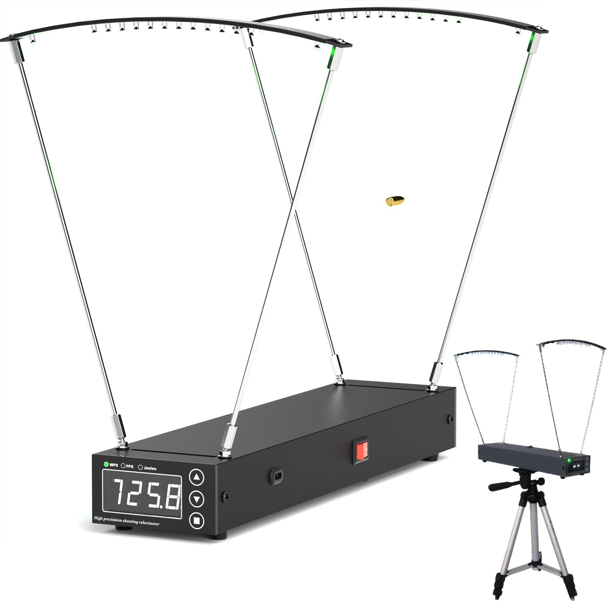 Eyes.sys Ballistic Precision Chronograph, Slingshot Speed Tester, Bullet Bow Arrow Velocity Meter, FPS MPS Joules Reading, Tripod Included