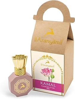 Aranyam Perfumes Kamal Attar (Real Pink Lotus) (5 ML) - Long Lasting Floral Perfume for Women, Attar for Worship 0% Alcohol Pure & Undiluted