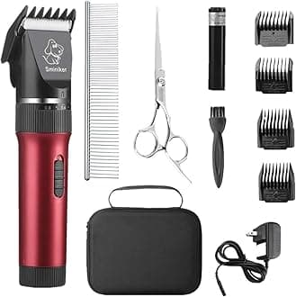 Low Noise Horses Clippers Rechargeable Cordless Pet Clippers Grooming Kit with Storage Bag 5 Speed Professional Animal Clippers Pet Grooming Kit