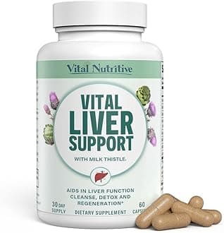 Vital Liver Support New Formula Liver Supplement and Liver Vitamin – 9-in-1 Liver Health Formula,Cleanse & Repair Formula with Organic Milk Thistle Supports Liver Health Cleanse