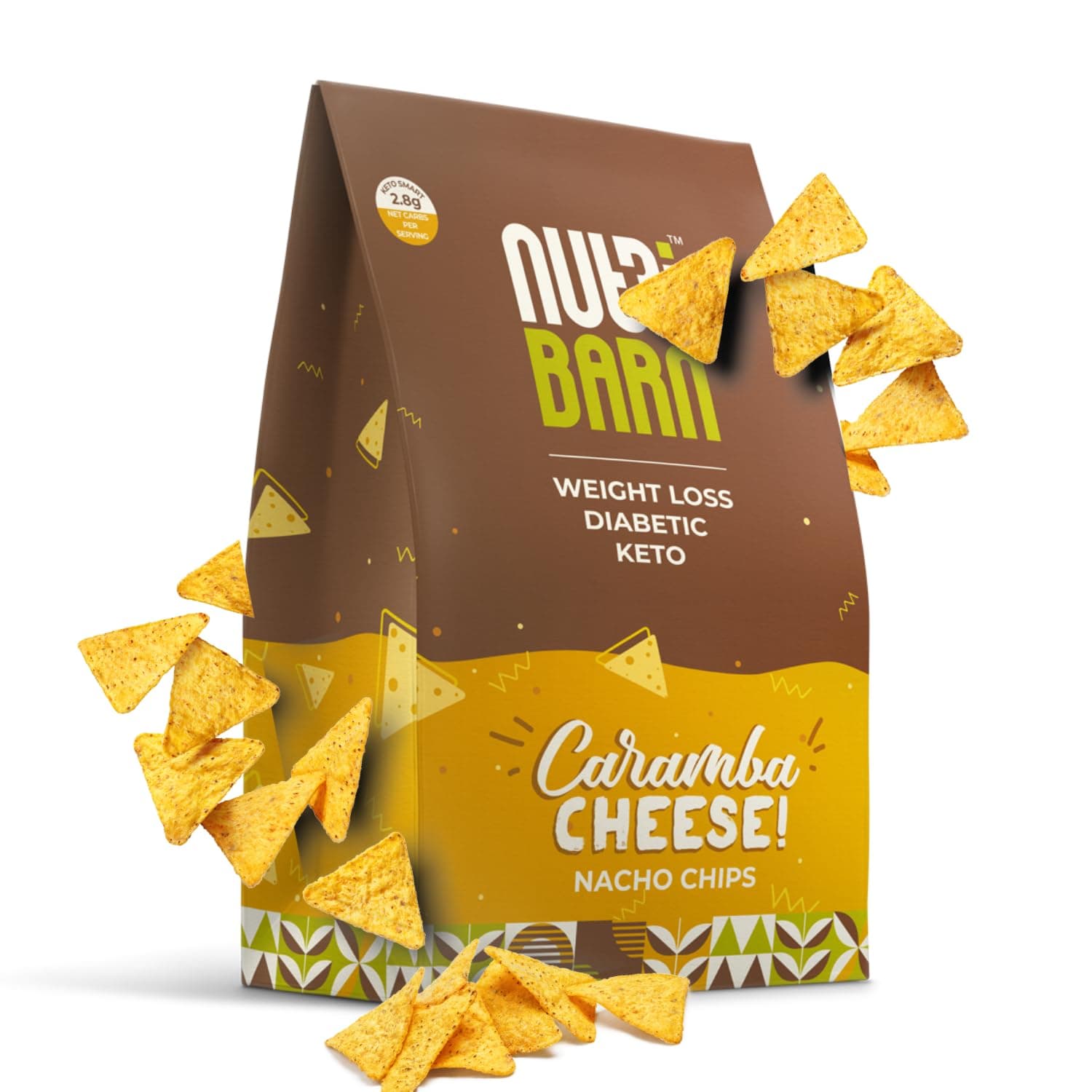 - High Protein Low Carb Cheese Nachos 60 Gms | 25% Protein | 1.7g Net Carbs | Lab Tested Low GI 19 | Diabetic Friendly, Weight Management Nacho Chips | 60g (1 Pack)