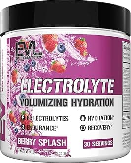 Evlution Ultimate Electrolytes Powder Hydration Drink - Quick Replenishing Hydration Powder Drink Mix with 8 Key Electrolytes and Antioxidants - Vegan Gluten Free Keto Friendly Blend (Berry Splash)