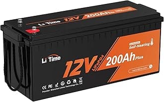 Litime 12V 200Ah Plus LiFePO4 Lithium Battery, Self-Heating & Low Temperature, 2560Wh Energy, Built-in 200A BMS, 4000+ Deep Cycles for RV Home Energy Storage and Off-Grid etc.