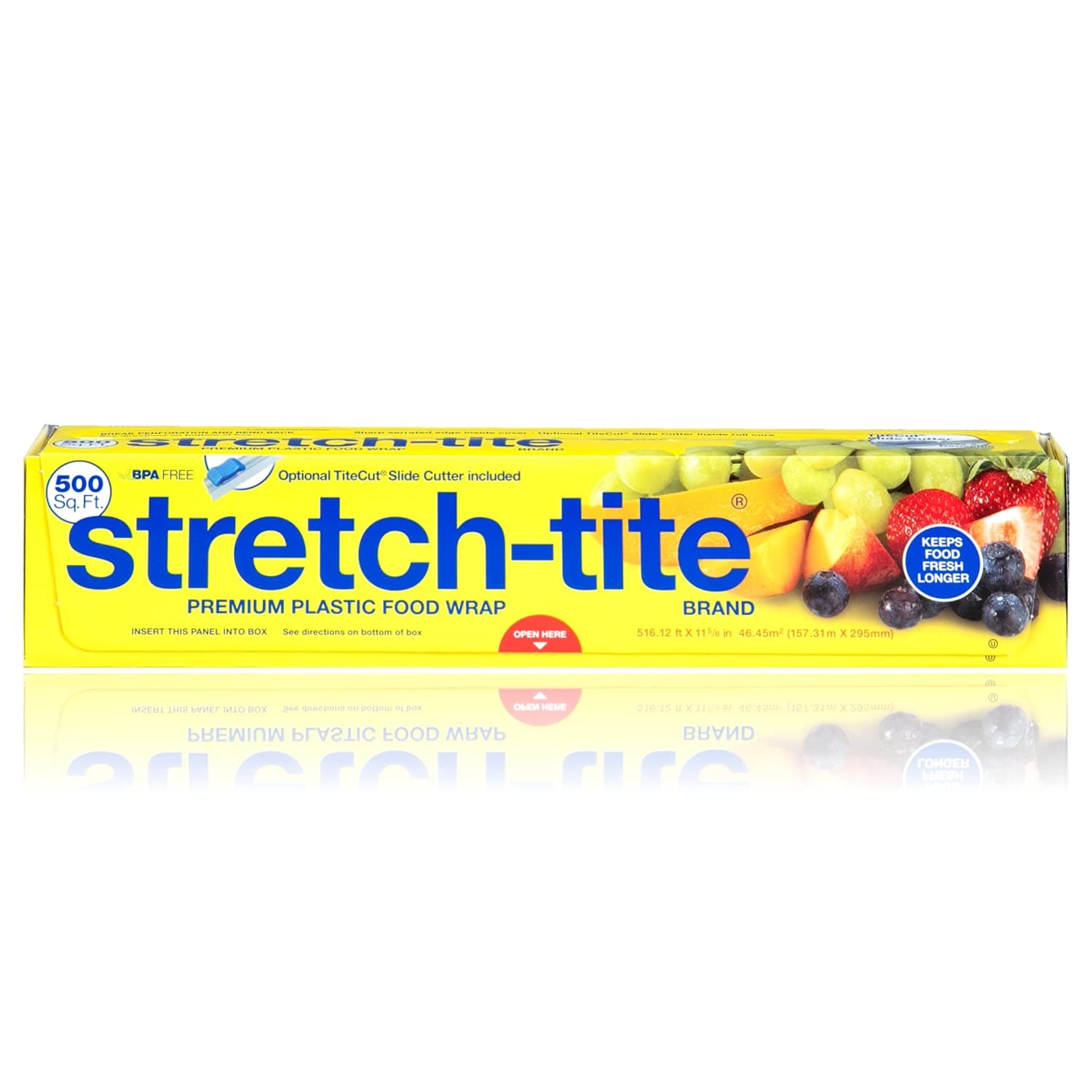 Stretch-Tite Premium Plastic Food Wrap, 500 Sq. Ft, 516.12-Ft. x 11.5/8-Inch