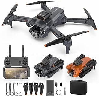 Drone with Dual 4K Camera for Adults | WiFi FPV RC Quadcopter with 1 Batteries | Live Video, Altitude Hold, 360° Flip, Headless Mode, One Key Takeoff & Carry Case DN9