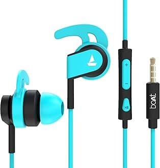 boAt Bassheads 242 in Ear Wired Earphones with Mic(Blue), 3.5 mm Jack