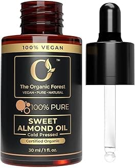 Plant Based Sweet Almond Oil – Organic Cold Pressed Almond Oil for Skin, Hair, Nails & Body – Ideal for Face Glow, Hair Strength & Nail Care – Used By Women & Men