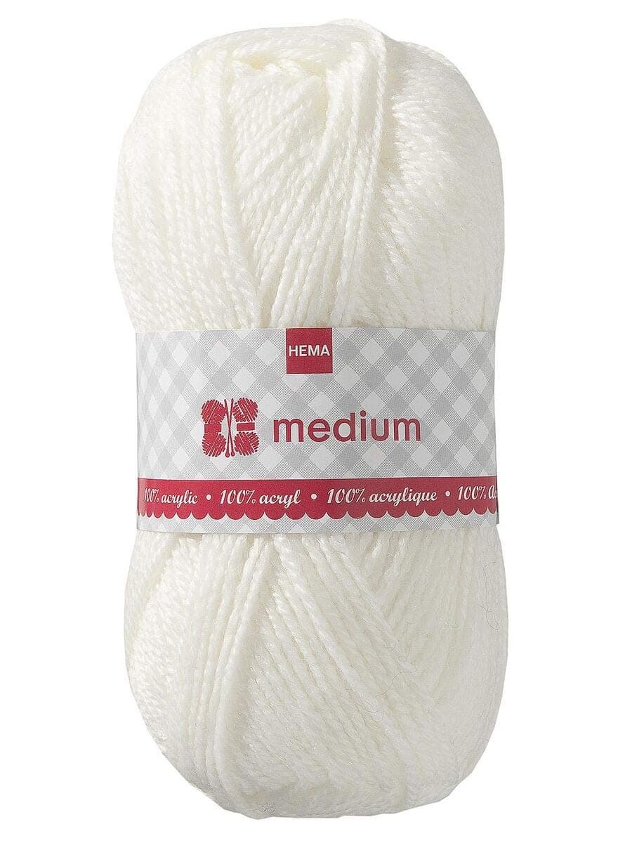 Hema Knitting and Crochet Yarn 100 g, White
