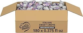 Coffee Creamer, Italian Sweet Creme, Liquid Creamer Singles, Non Dairy, No Refrigeration, Box of 180